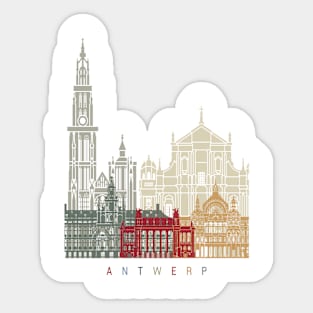 Antwerp skyline poster Sticker